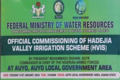 OFFICIAL COMMISSIONING OF HADEIJA VALLEY IRRIGATION SCHEME 
